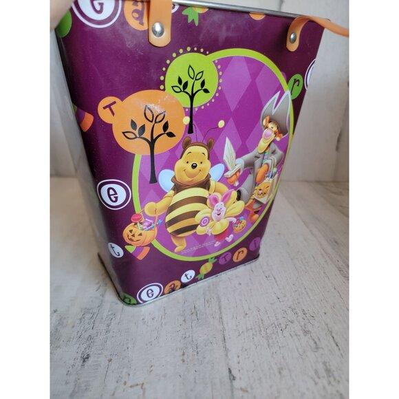 Winnie Pooh Halloween candy bucket metal tiger piglet Disney - Picture 3 of 10
